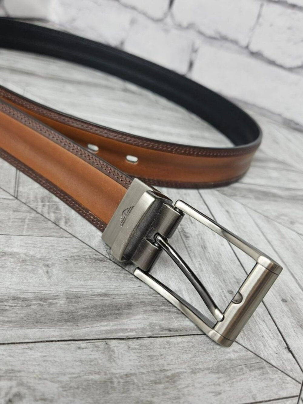 BDG Reversible Brown Black Dress Belt 36 Faux Leather